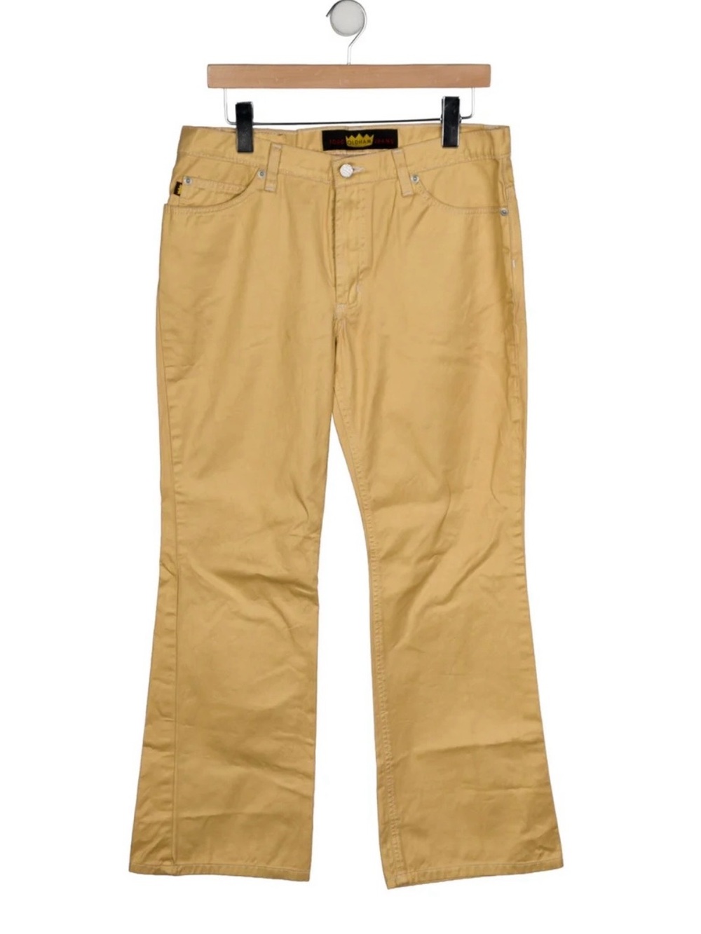 Todd Oldham Yellow/Tan Flared Cotton Pants